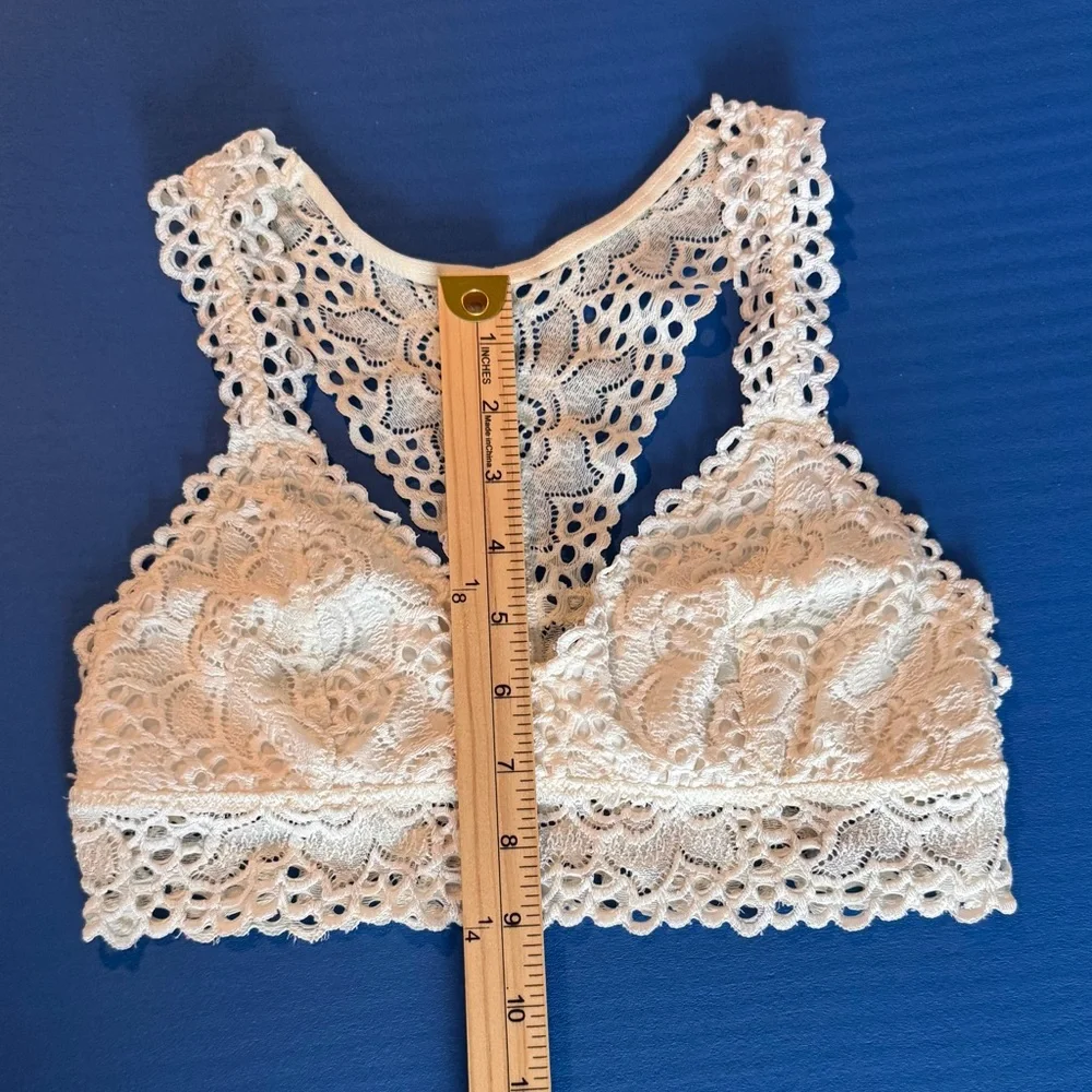 Aerie Women’s Ivory Floral Lace Lined Cups Bralette Sz SP